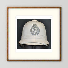 New Zealand Police Helmet, 1984, White Summer — photograph presentation mockup
