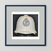 New Zealand Police Helmet, 1984, White Summer — photograph presentation mockup