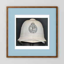 New Zealand Police Helmet, 1984, White Summer — photograph presentation mockup