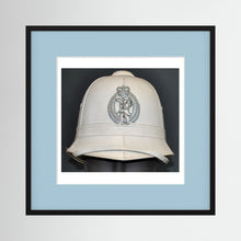 New Zealand Police Helmet, 1984, White Summer — photograph presentation mockup