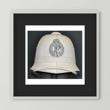 New Zealand Police Helmet, 1984, White Summer — photograph presentation mockup