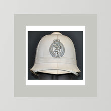 New Zealand Police Helmet, 1984, White Summer — photograph presentation mockup
