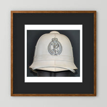 New Zealand Police Helmet, 1984, White Summer — photograph presentation mockup