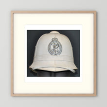New Zealand Police Helmet, 1984, White Summer — photograph presentation mockup