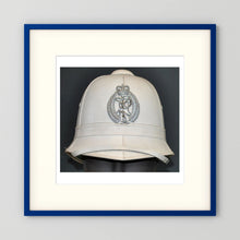 New Zealand Police Helmet, 1984, White Summer — photograph presentation mockup