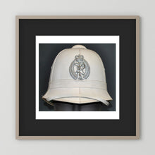 New Zealand Police Helmet, 1984, White Summer — photograph presentation mockup
