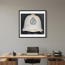 New Zealand Police Helmet, 1984, White Summer — photograph presentation mockup