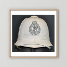 New Zealand Police Helmet, 1984, White Summer — photograph presentation mockup