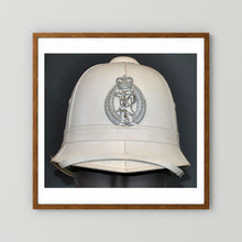 New Zealand Police Helmet, 1984, White Summer — photograph presentation mockup