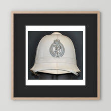 New Zealand Police Helmet, 1984, White Summer — photograph presentation mockup