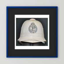 New Zealand Police Helmet, 1984, White Summer — photograph presentation mockup