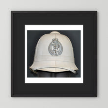 New Zealand Police Helmet, 1984, White Summer — photograph presentation mockup