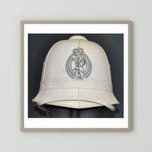 New Zealand Police Helmet, 1984, White Summer — photograph presentation mockup