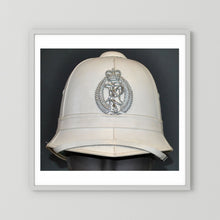 New Zealand Police Helmet, 1984, White Summer — photograph presentation mockup