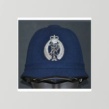 New Zealand Police Helmet, 1984, Winter Blue — photograph presentation mockup