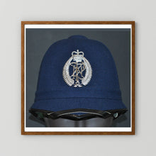 New Zealand Police Helmet, 1984, Winter Blue — photograph presentation mockup