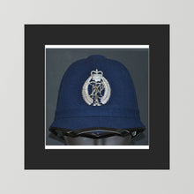 New Zealand Police Helmet, 1984, Winter Blue — photograph presentation mockup