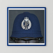 New Zealand Police Helmet, 1984, Winter Blue — photograph presentation mockup