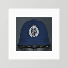 New Zealand Police Helmet, 1984, Winter Blue — photograph presentation mockup