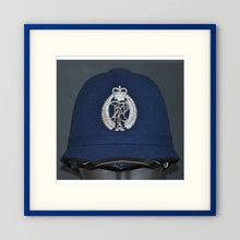 New Zealand Police Helmet, 1984, Winter Blue — photograph presentation mockup