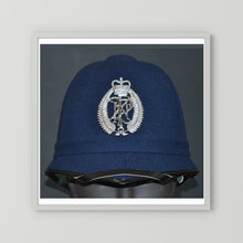 New Zealand Police Helmet, 1984, Winter Blue — photograph presentation mockup