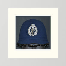 New Zealand Police Helmet, 1984, Winter Blue — photograph presentation mockup