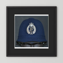 New Zealand Police Helmet, 1984, Winter Blue — photograph presentation mockup