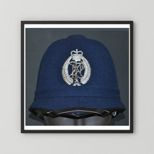 New Zealand Police Helmet, 1984, Winter Blue — photograph presentation mockup
