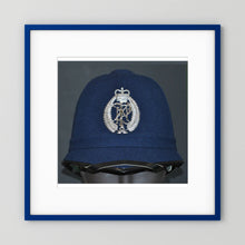 New Zealand Police Helmet, 1984, Winter Blue — photograph presentation mockup