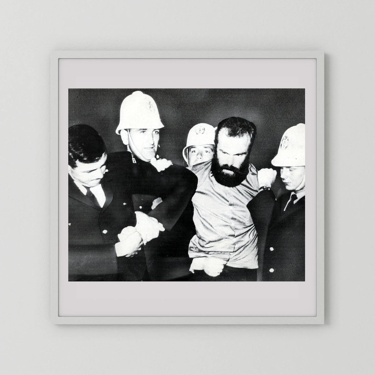 New Zealand Police, Jan. 24, 1967 wearing White Summer Helmets — photograph presentation mockup