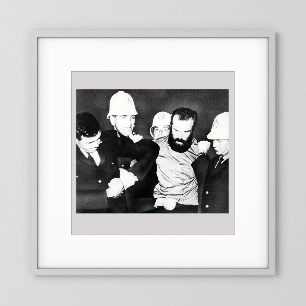 New Zealand Police, Jan. 24, 1967 wearing White Summer Helmets — photograph presentation mockup