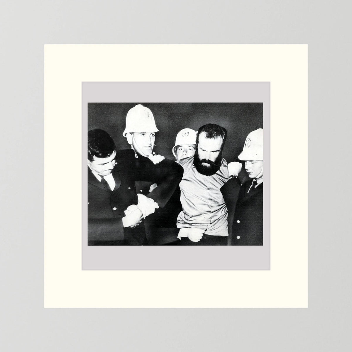 New Zealand Police, Jan. 24, 1967 wearing White Summer Helmets — photograph presentation mockup