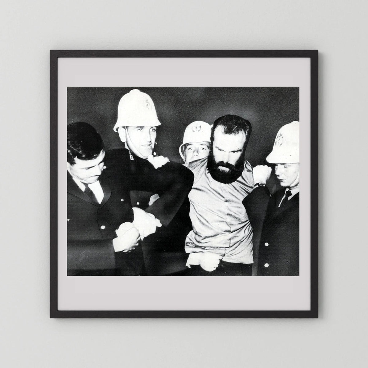New Zealand Police, Jan. 24, 1967 wearing White Summer Helmets — photograph presentation mockup