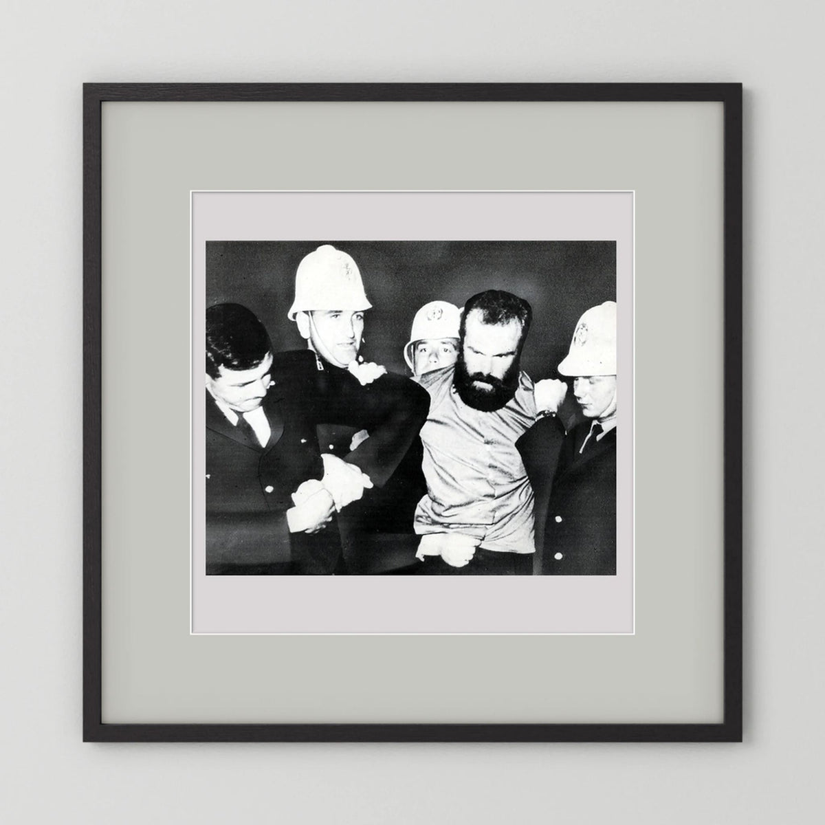 New Zealand Police, Jan. 24, 1967 wearing White Summer Helmets — photograph presentation mockup