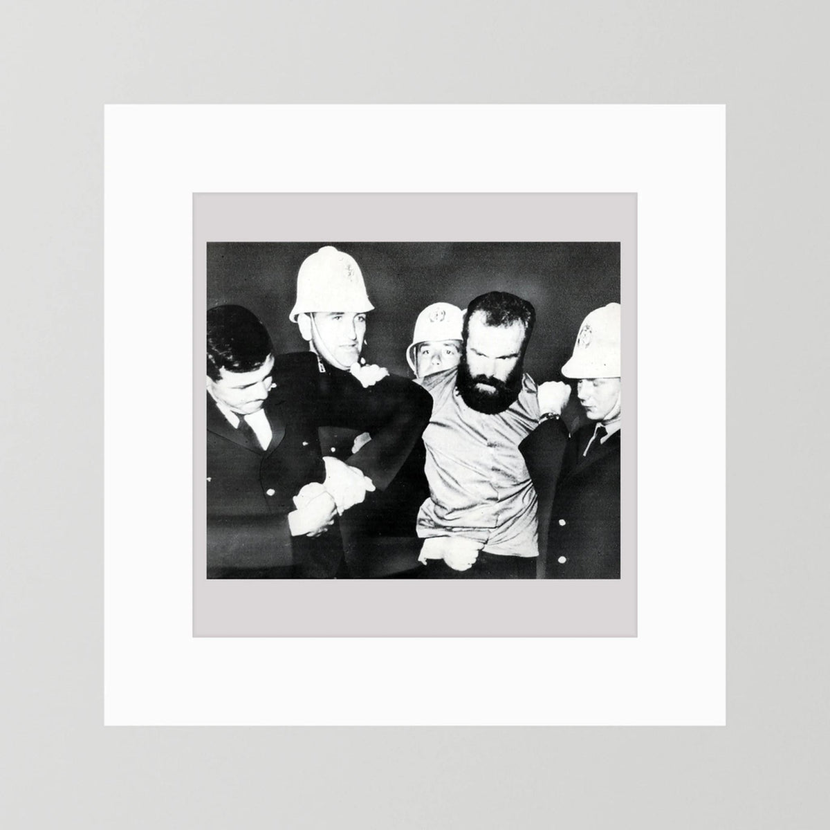 New Zealand Police, Jan. 24, 1967 wearing White Summer Helmets — photograph presentation mockup