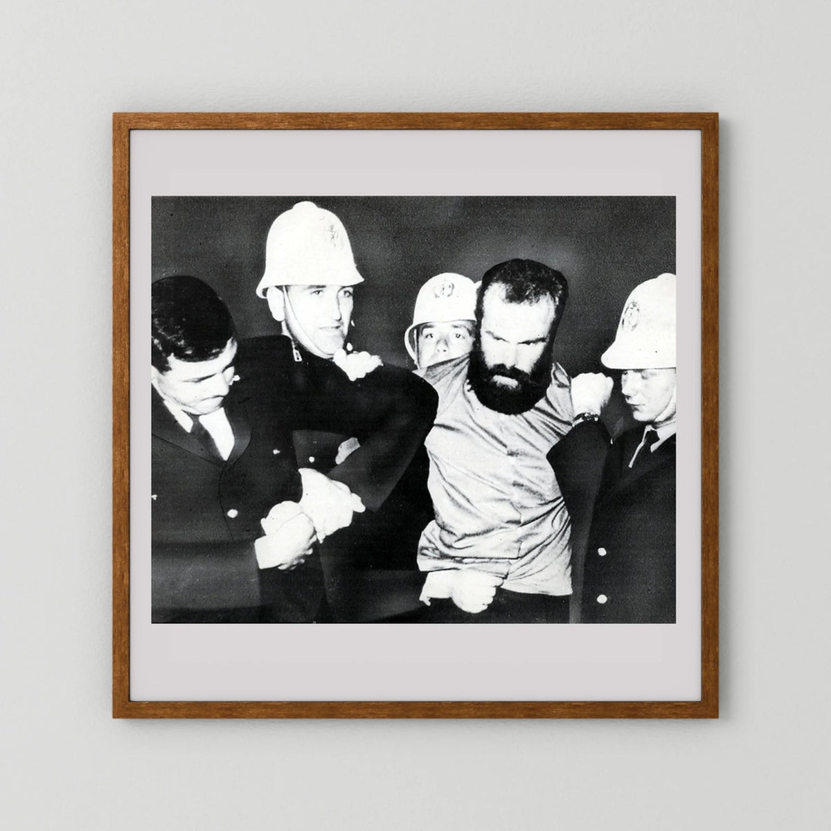 New Zealand Police, Jan. 24, 1967 wearing White Summer Helmets — photograph presentation mockup
