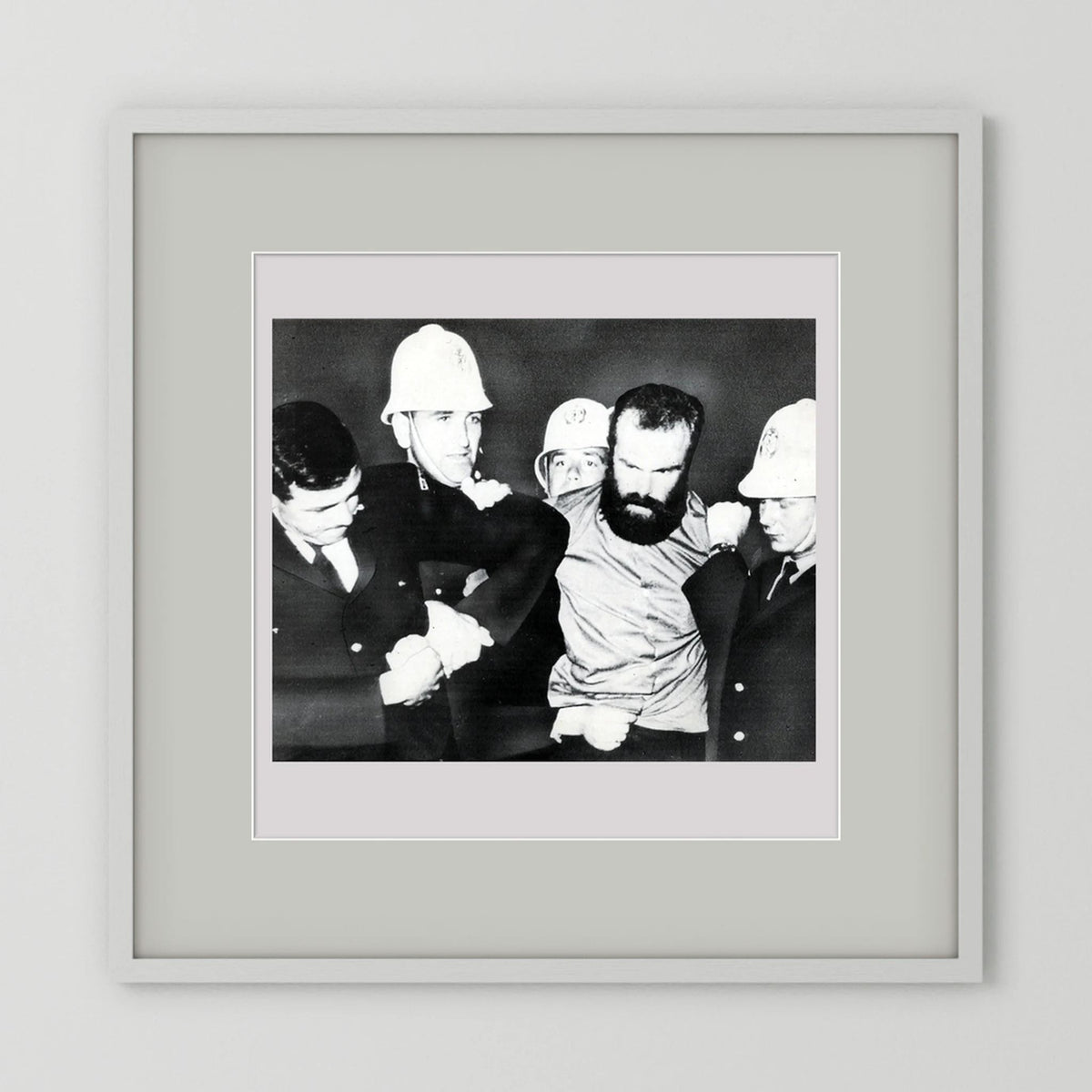 New Zealand Police, Jan. 24, 1967 wearing White Summer Helmets — photograph presentation mockup