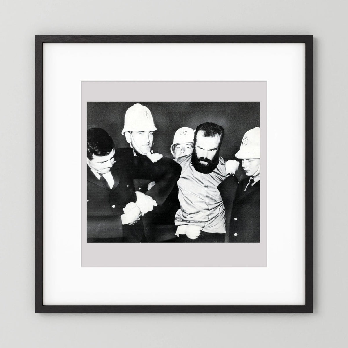 New Zealand Police, Jan. 24, 1967 wearing White Summer Helmets — photograph presentation mockup