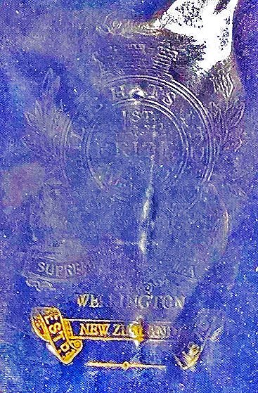 NEW ZEALAND Police Peaked Cap wBadge, Wellington checkered Sillitoe Tartan band, gold-embroidered oak leaves on the visor and a senior officer cap badge - Art goes to War