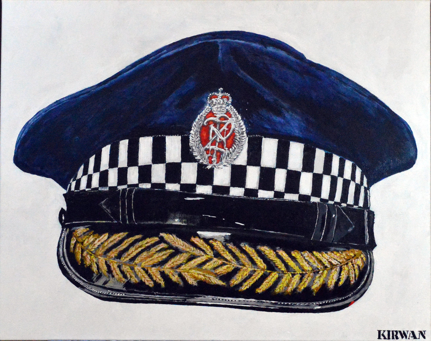 New Zealand Police Visor Cap 1976. Art Print - Art goes to War