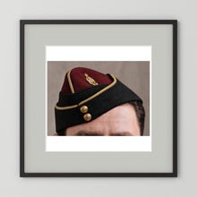 Officer's garrison or side cap. Royal Army Medical Corps (RAMC), WW2 — photograph presentation mockup
