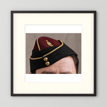 Officer's garrison or side cap. Royal Army Medical Corps (RAMC), WW2 — photograph presentation mockup