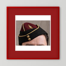 Officer's garrison or side cap. Royal Army Medical Corps (RAMC), WW2 — photograph presentation mockup