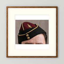 Officer's garrison or side cap. Royal Army Medical Corps (RAMC), WW2 — photograph presentation mockup