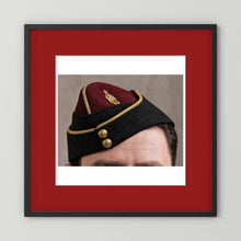 Officer's garrison or side cap. Royal Army Medical Corps (RAMC), WW2 — photograph presentation mockup