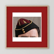 Officer's garrison or side cap. Royal Army Medical Corps (RAMC), WW2 — photograph presentation mockup