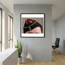 Officer's garrison or side cap. Royal Army Medical Corps (RAMC), WW2 — photograph presentation mockup