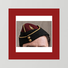 Officer's garrison or side cap. Royal Army Medical Corps (RAMC), WW2 — photograph presentation mockup