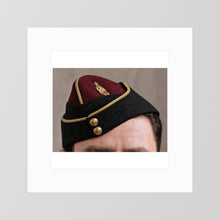 Officer's garrison or side cap. Royal Army Medical Corps (RAMC), WW2 — photograph presentation mockup