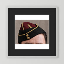 Officer's garrison or side cap. Royal Army Medical Corps (RAMC), WW2 — photograph presentation mockup